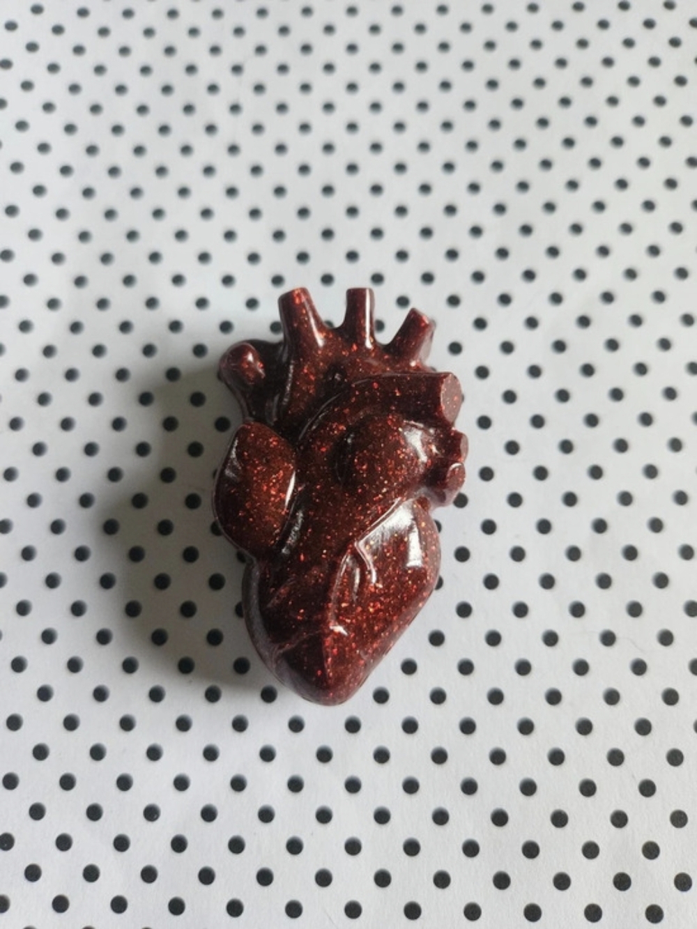 Anatomical Heart Glitter Red Magnet